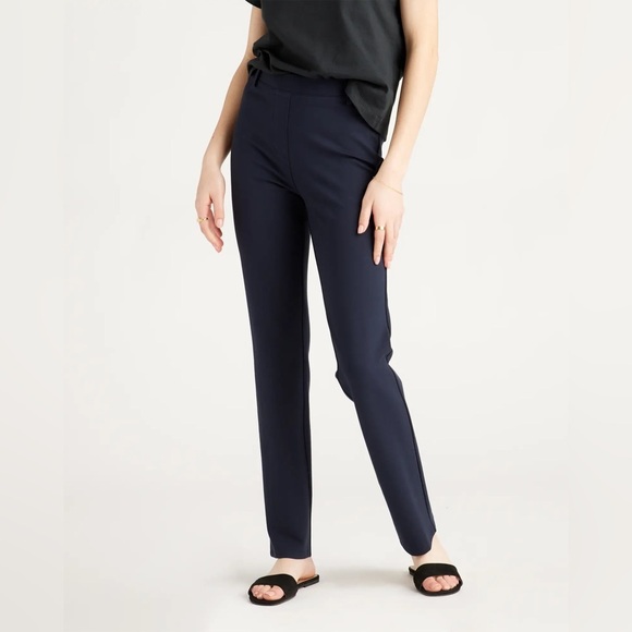 NEW Quince Navy Ultra-Stretch Ponte Straight Leg Pant - XS with 32 inseam​​ - Picture 2 of 8